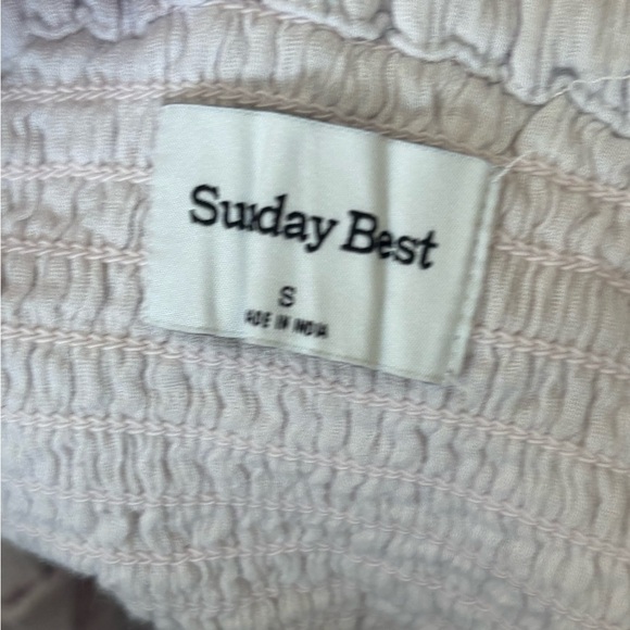 Sunday best Aritzia boho coquette smocked mini ruffle skirt size small - Picture 2 of 16